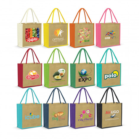 Monza Jute Tote Bag - Image 2