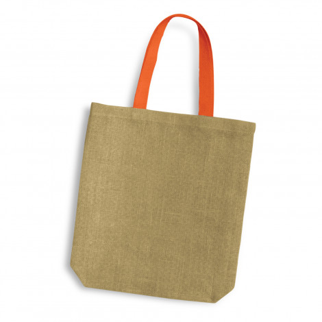 Thera Jute Tote Bag - Coloured Handles - Image 2