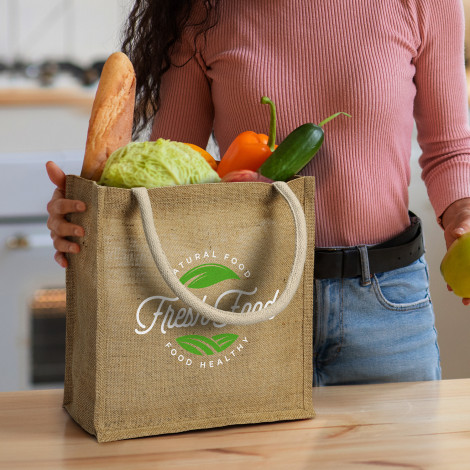 Monza Starch Jute Tote Bag - Image 4