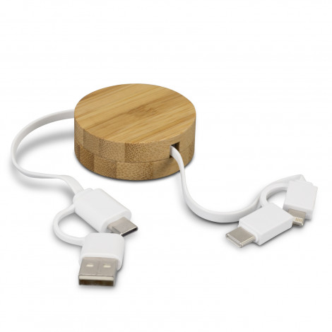 Bamboo Retractable Charging Cable - Image 3