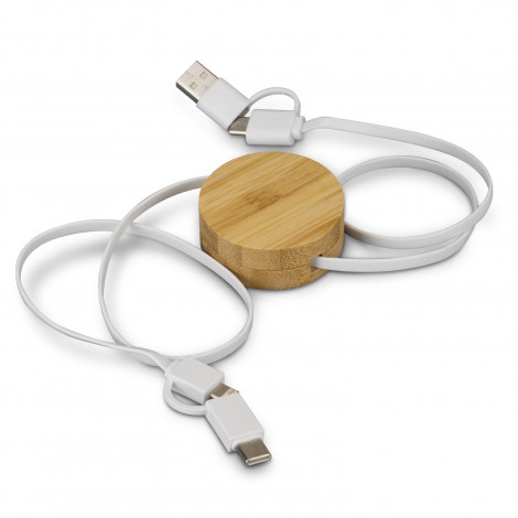 Bamboo Retractable Charging Cable - Image 4