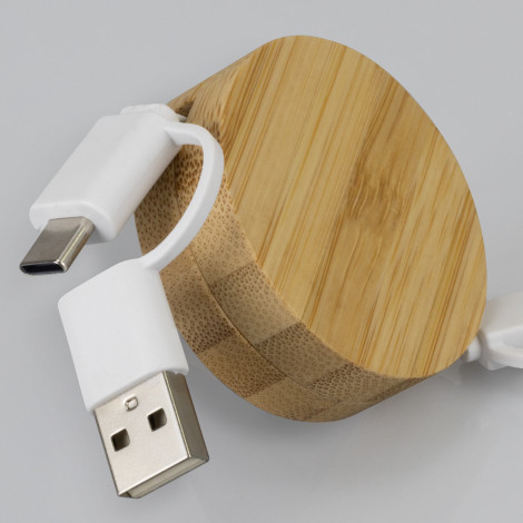 Bamboo Retractable Charging Cable - Image 5