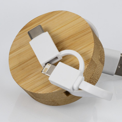 Bamboo Retractable Charging Cable - Image 6