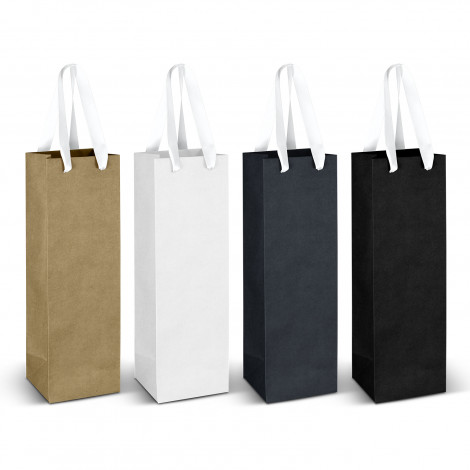 Wine Ribbon Handle Paper Bag - Image 2