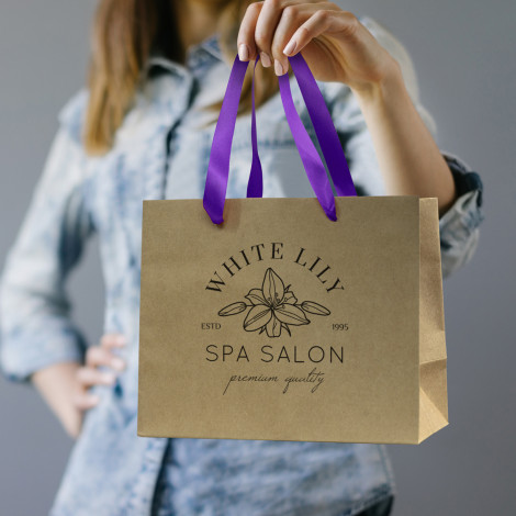 Medium Ribbon Handle Paper Bag - Image 14