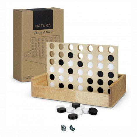 NATURA Quattro Wooden Four-in-a-Row Game