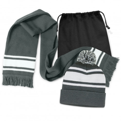 Commodore Scarf and Beanie with Pom Pom Set - Image 2